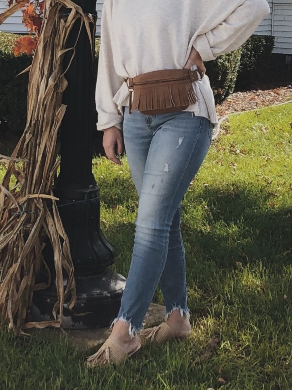 Lucky Brand Light Blue Skinny Jeans with Frayed Hem Ava Crop